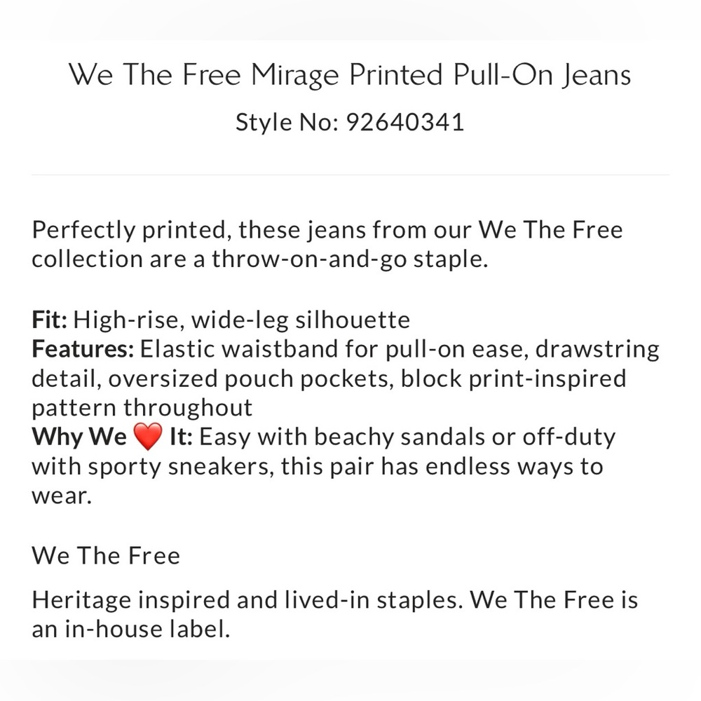 We The Free Mirage Printed Pull On Jeans - Picture 9 of 10